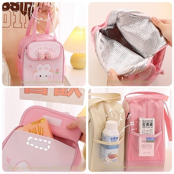Desene animate Satchel Lunch Box Bag Student Prânz Izolator Bag Capacitate Mare Depozitare Bag Thickened Aluminium Folie Film Mese Bag Satchel