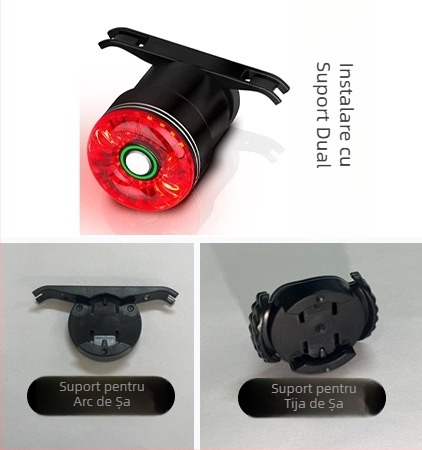 Yinji SR1pro Stop inteligent pentru bicicletă, tip C, încărcare, impermeabil, lumină de noapte pentru mersul pe bicicletă, lumină de frână cu inducție