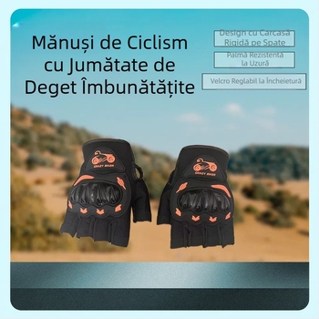 Mănuși de motocicletă cu jumătate de deget, mănuși de sport în aer liber, cu jumătate de deget, pentru echitație, motocicletă, călătorie, ușoare, respirabile