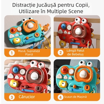 Volan transfrontalier nou cu dinozauri, Lala Le Busy Board, Montessori, simulare multifuncțională pentru bebeluși, copilot, lot