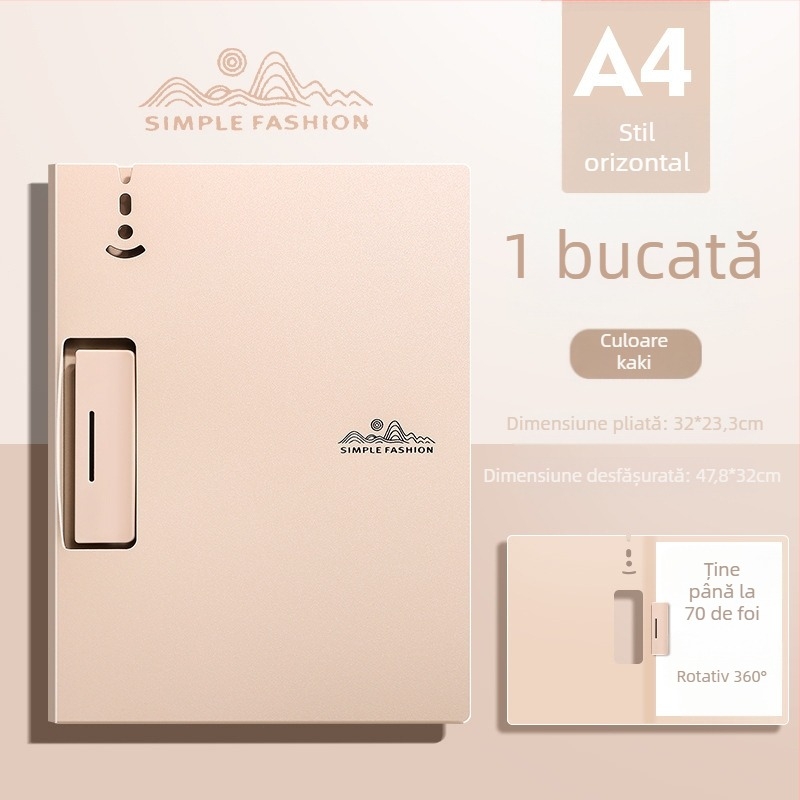 Maillard A4 Board Clip Mocha Mousse Color Office Folder High-Aspect Multifuncțional Student Writing and Paint Bloc de Notițe