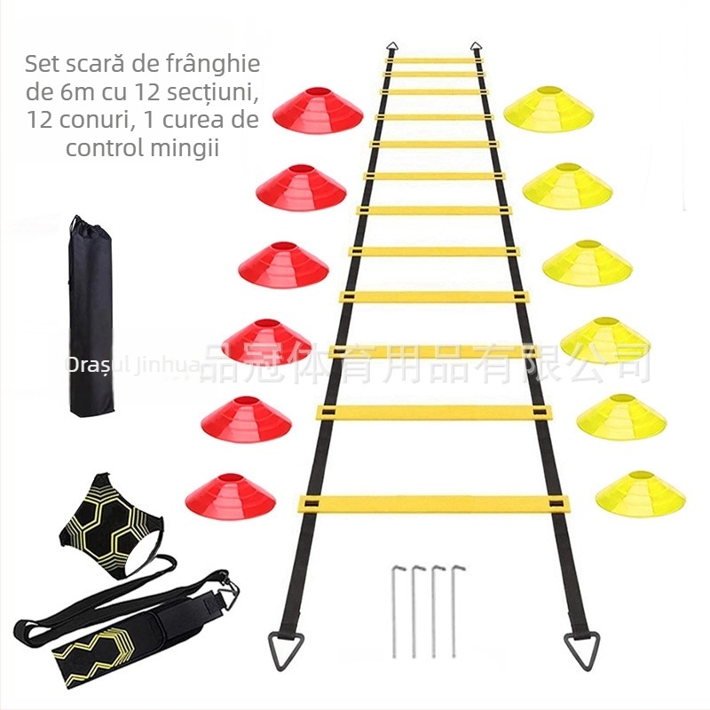 Set de scară de agilitate Set de echipamente de antrenament pentru fotbal combinate gratuite cu set de scară de agilitate transfrontalier cel mai bine vândut