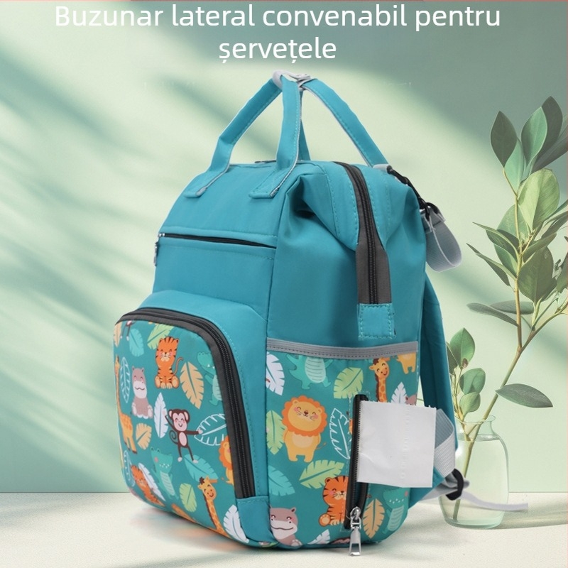 O singură piesă, geantă de mare capacitate pentru mamă și bebeluș, rucsac nou imprimat la modă pentru mama bebelușului, geantă din pânză imprimabilă pentru bebeluși