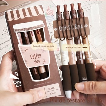 Pensulă de cafea cu uscare rapidă, stilou de culoare înaltă, valoare perie, stilou negru, stilou de presă cu gel, stilou de liceu, student, birou, papetărie pentru studenți