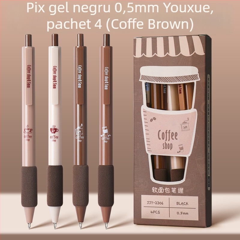 Pensulă de cafea cu uscare rapidă, stilou de culoare înaltă, valoare perie, stilou negru, stilou de presă cu gel, stilou de liceu, student, birou, papetărie pentru studenți