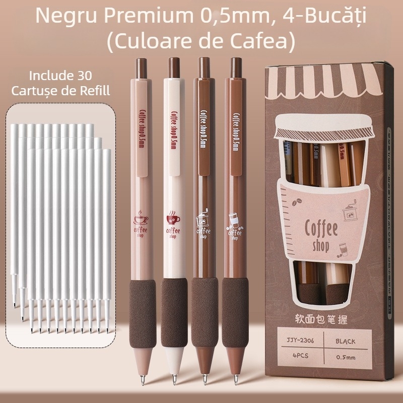 Pensulă de cafea cu uscare rapidă, stilou de culoare înaltă, valoare perie, stilou negru, stilou de presă cu gel, stilou de liceu, student, birou, papetărie pentru studenți