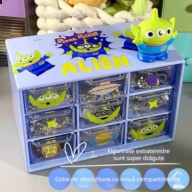 Cutie de depozitare pentru sertar de birou, cutie de bijuterii, birou pentru student, papetărie, depozitare pentru pixuri, depozitare pentru cosmetice, cutie de depozitare Jiugongge