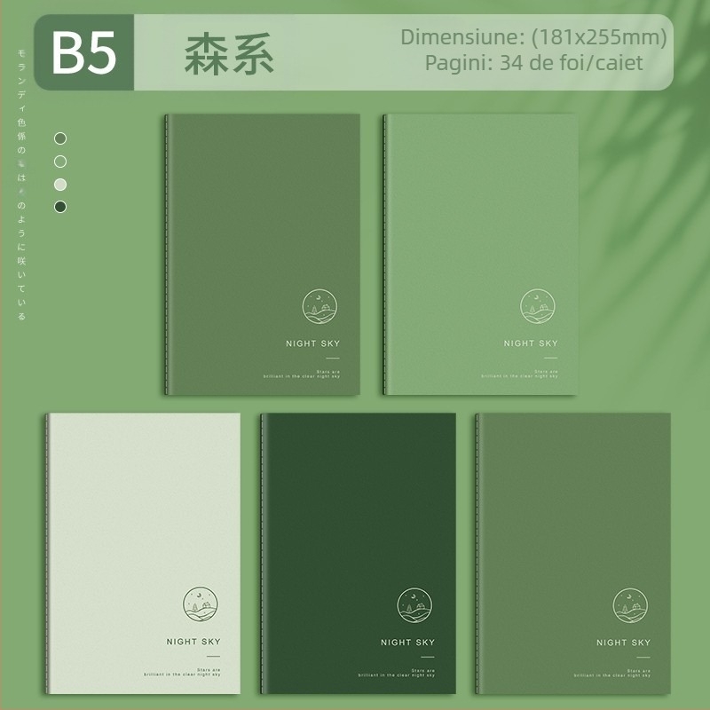 Caiet inspirațional B5 cu text, linie de mașină, caiet simplu pentru studenți, copie soft, blocnotes cu linii orizontale mari, A5