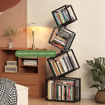 Raft de cărți vertical creativ la modă pentru casă, modern, pe podea, simplu, pentru depozitare, bibliotecă, raft de colț pentru studiu