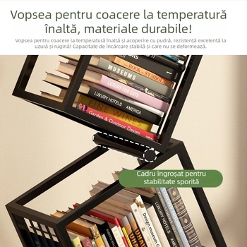 Raft de cărți vertical creativ la modă pentru casă, modern, pe podea, simplu, pentru depozitare, bibliotecă, raft de colț pentru studiu