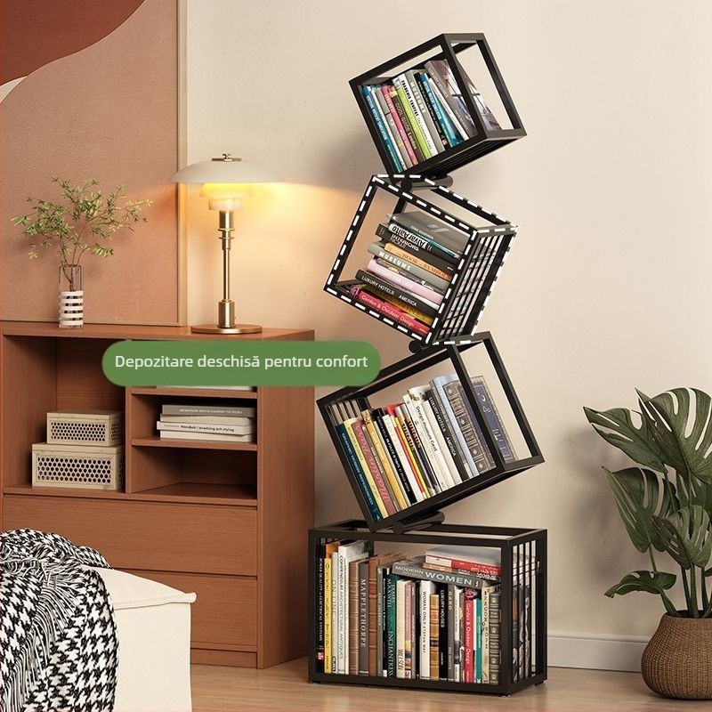 Raft de cărți vertical creativ la modă pentru casă, modern, pe podea, simplu, pentru depozitare, bibliotecă, raft de colț pentru studiu