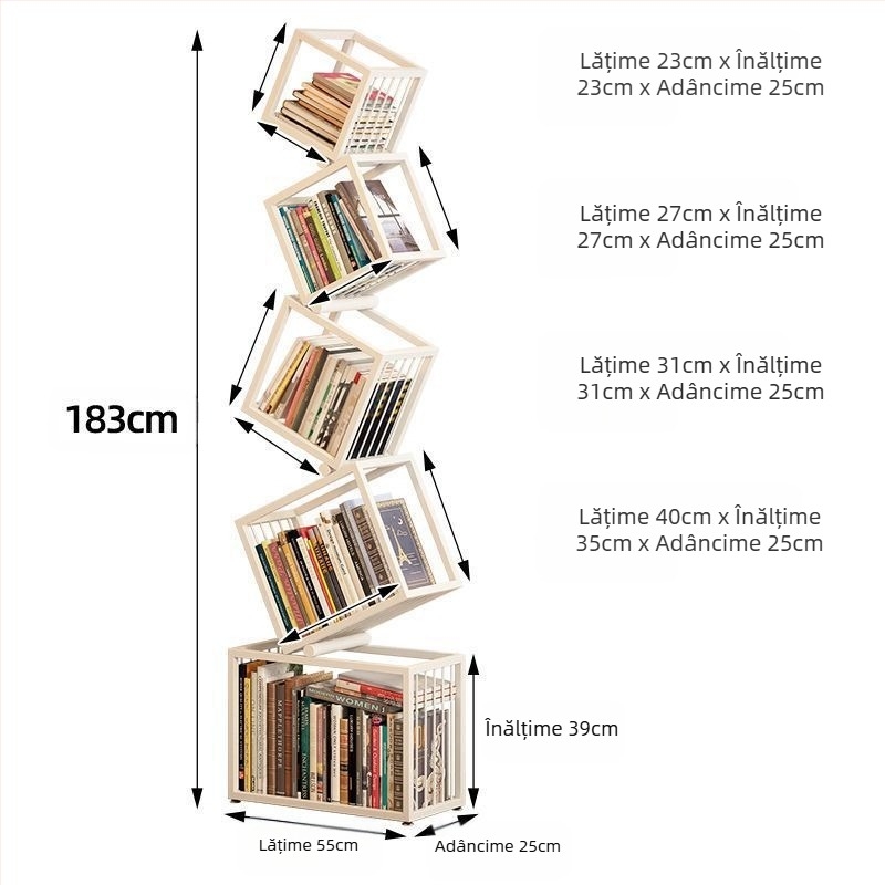 Raft de cărți vertical creativ la modă pentru casă, modern, pe podea, simplu, pentru depozitare, bibliotecă, raft de colț pentru studiu