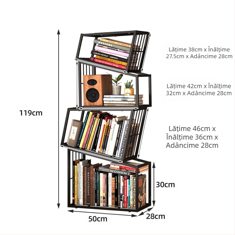 Raft de cărți vertical creativ la modă pentru casă, modern, pe podea, simplu, pentru depozitare, bibliotecă, raft de colț pentru studiu