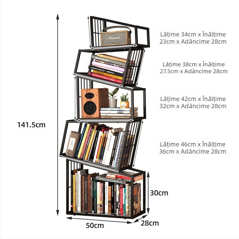 Raft de cărți vertical creativ la modă pentru casă, modern, pe podea, simplu, pentru depozitare, bibliotecă, raft de colț pentru studiu