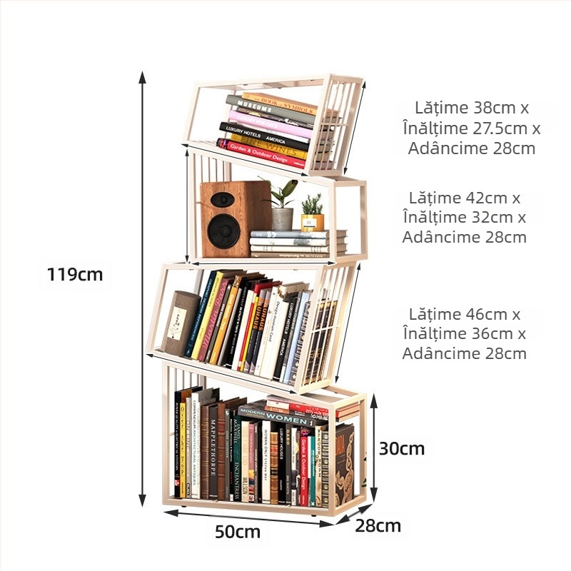 Raft de cărți vertical creativ la modă pentru casă, modern, pe podea, simplu, pentru depozitare, bibliotecă, raft de colț pentru studiu