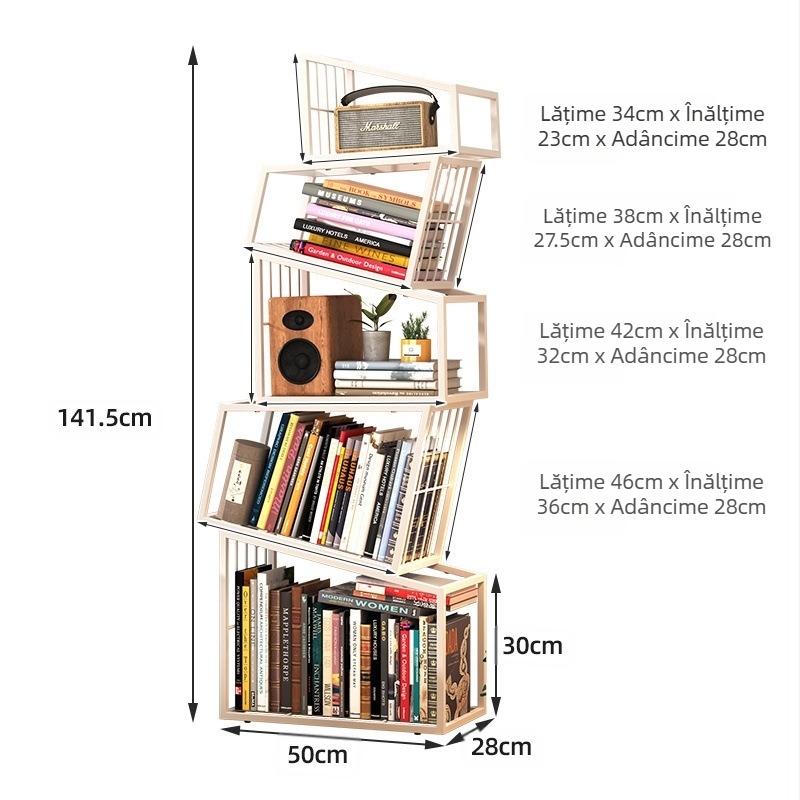 Raft de cărți vertical creativ la modă pentru casă, modern, pe podea, simplu, pentru depozitare, bibliotecă, raft de colț pentru studiu