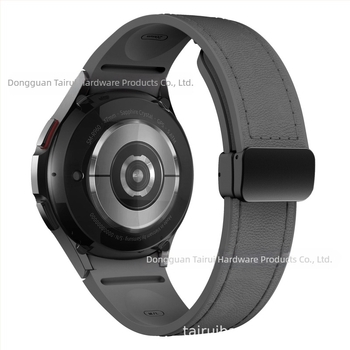 Potrivit pentru Samsung Galaxy Watch6/5/4 Cataramă magnetică din piele și silicon, 20 mm, curea inteligentă