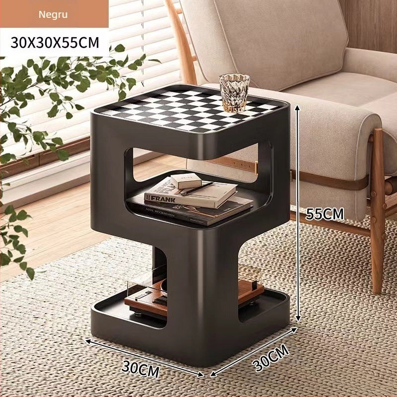 Masă laterală pentru canapea în living, masă de cafea mică din fier, dulap lateral modern, dulap de colț simplu, creativ, internet, masă de colț populară, noptieră de lux, lumină