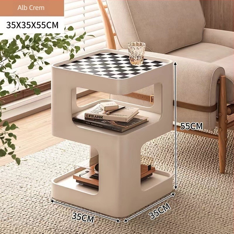 Masă laterală pentru canapea în living, masă de cafea mică din fier, dulap lateral modern, dulap de colț simplu, creativ, internet, masă de colț populară, noptieră de lux, lumină