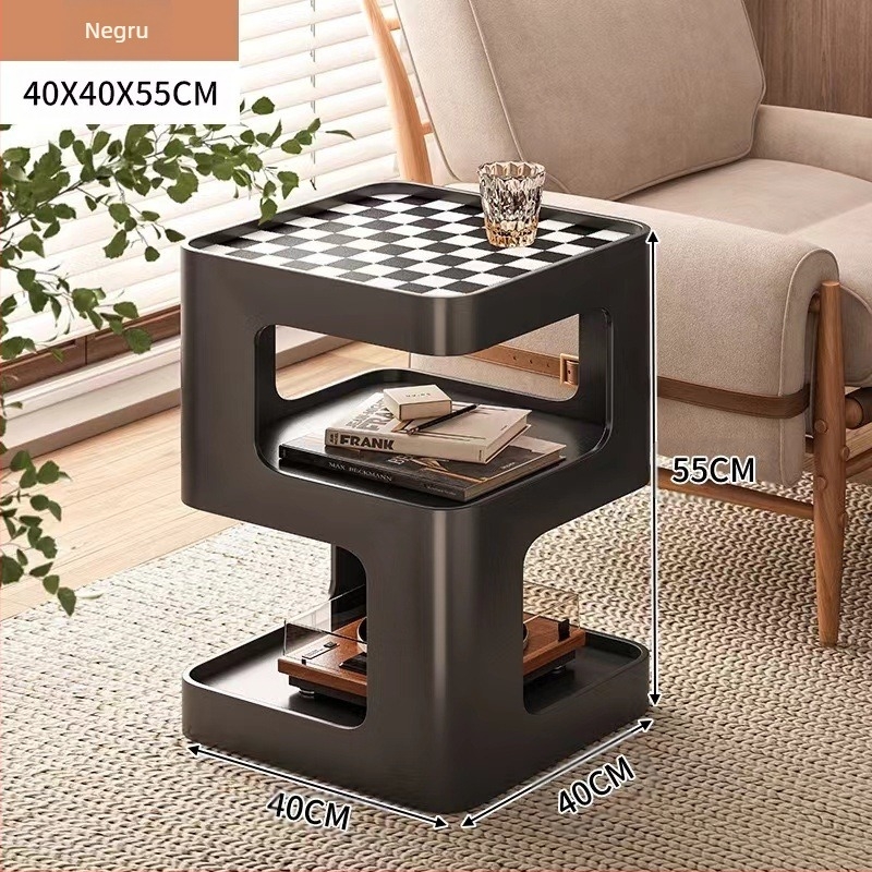 Masă laterală pentru canapea în living, masă de cafea mică din fier, dulap lateral modern, dulap de colț simplu, creativ, internet, masă de colț populară, noptieră de lux, lumină