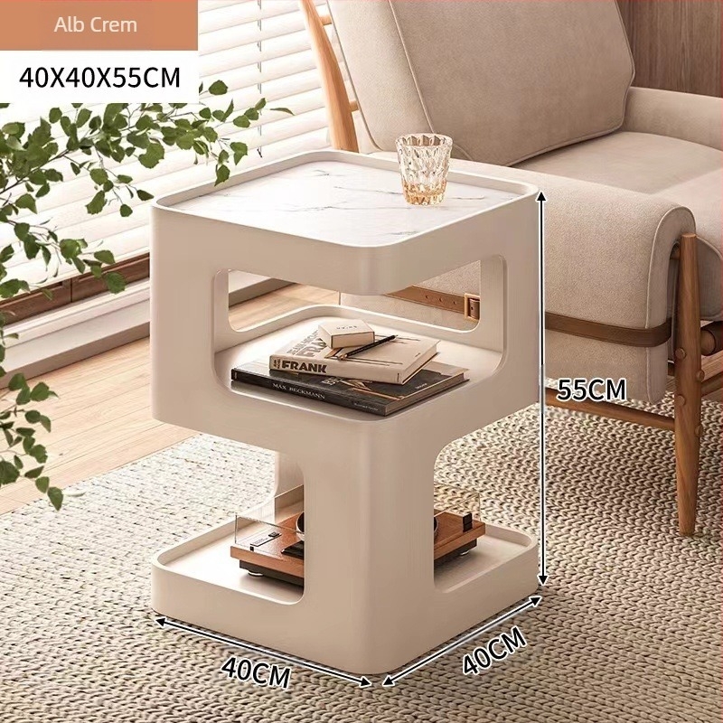 Masă laterală pentru canapea în living, masă de cafea mică din fier, dulap lateral modern, dulap de colț simplu, creativ, internet, masă de colț populară, noptieră de lux, lumină