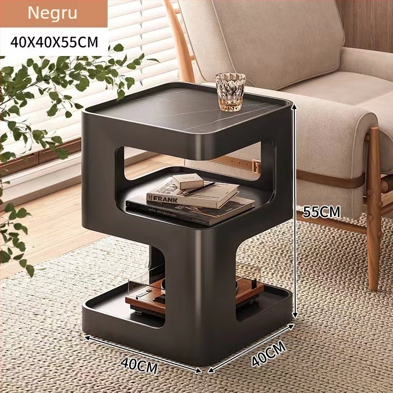 Masă laterală pentru canapea în living, masă de cafea mică din fier, dulap lateral modern, dulap de colț simplu, creativ, internet, masă de colț populară, noptieră de lux, lumină