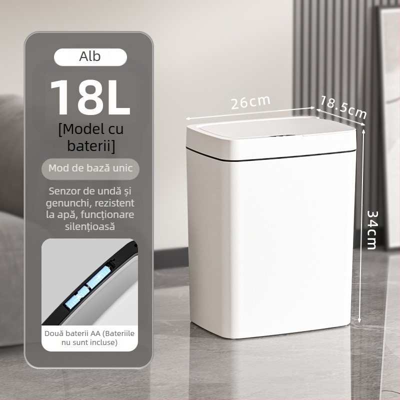 Coș de gunoi inteligent cu capac și deschidere fără atingere, coș de gunoi inteligent cu ambalare automată, coș de gunoi pentru baie