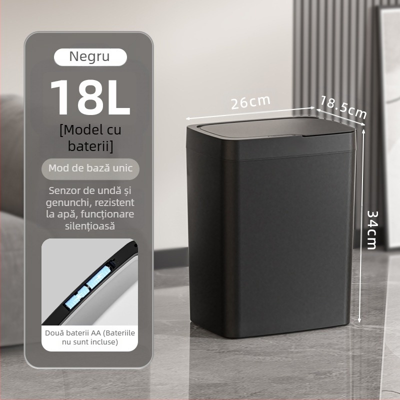 Coș de gunoi inteligent cu capac și deschidere fără atingere, coș de gunoi inteligent cu ambalare automată, coș de gunoi pentru baie