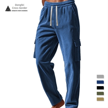 Pantaloni de lucru multi-bag pentru bărbați, Amazon TEMU, noi, la modă europeană și americană, pentru sport, din catifea reiată, de 24 de ani