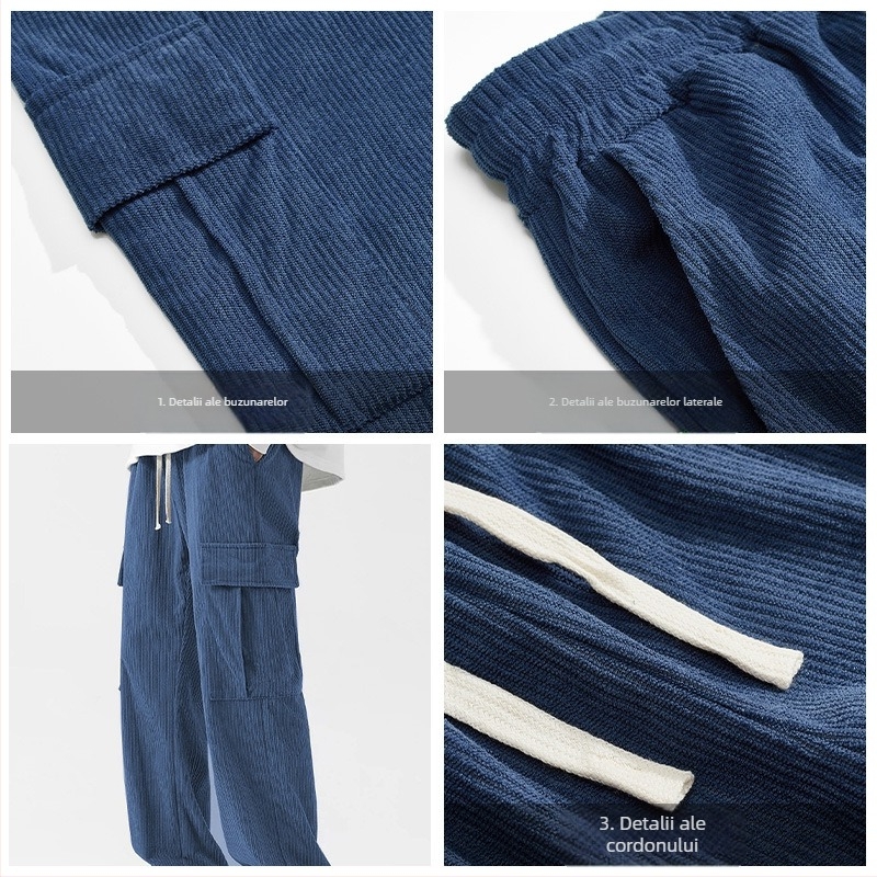 Pantaloni de lucru multi-bag pentru bărbați, Amazon TEMU, noi, la modă europeană și americană, pentru sport, din catifea reiată, de 24 de ani