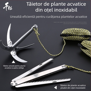 Cuțit ancoră acvatică, mașină de tuns iarba specială pentru pescuit, extractor de buruieni și iarbă, cârlig de prindere a ierbii pentru pescuit sălbatic, artefact de prindere a ierbii