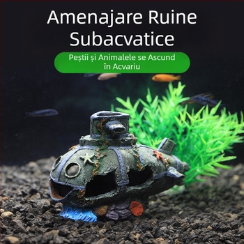 Pirat Ship Acvariu Peisaj Peisaj Rezervor Decor Barcă Evitarea Casei Ornament Barcă Hollow Rășină Naufragiu Navă GC