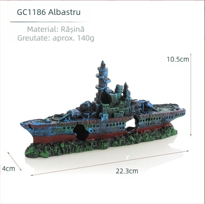 Pirat Ship Acvariu Peisaj Peisaj Rezervor Decor Barcă Evitarea Casei Ornament Barcă Hollow Rășină Naufragiu Navă GC