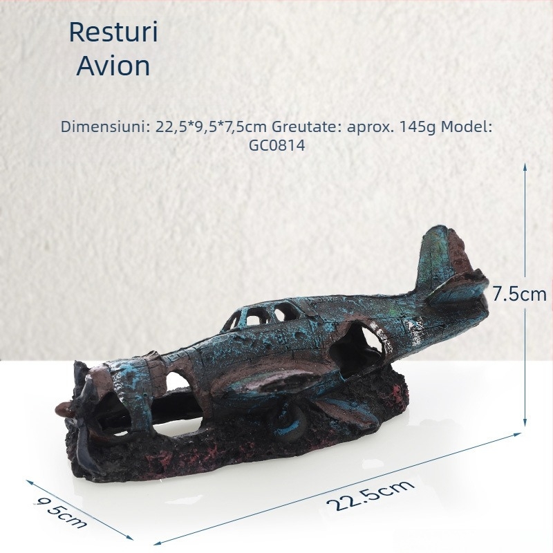 Pirat Ship Acvariu Peisaj Peisaj Rezervor Decor Barcă Evitarea Casei Ornament Barcă Hollow Rășină Naufragiu Navă GC