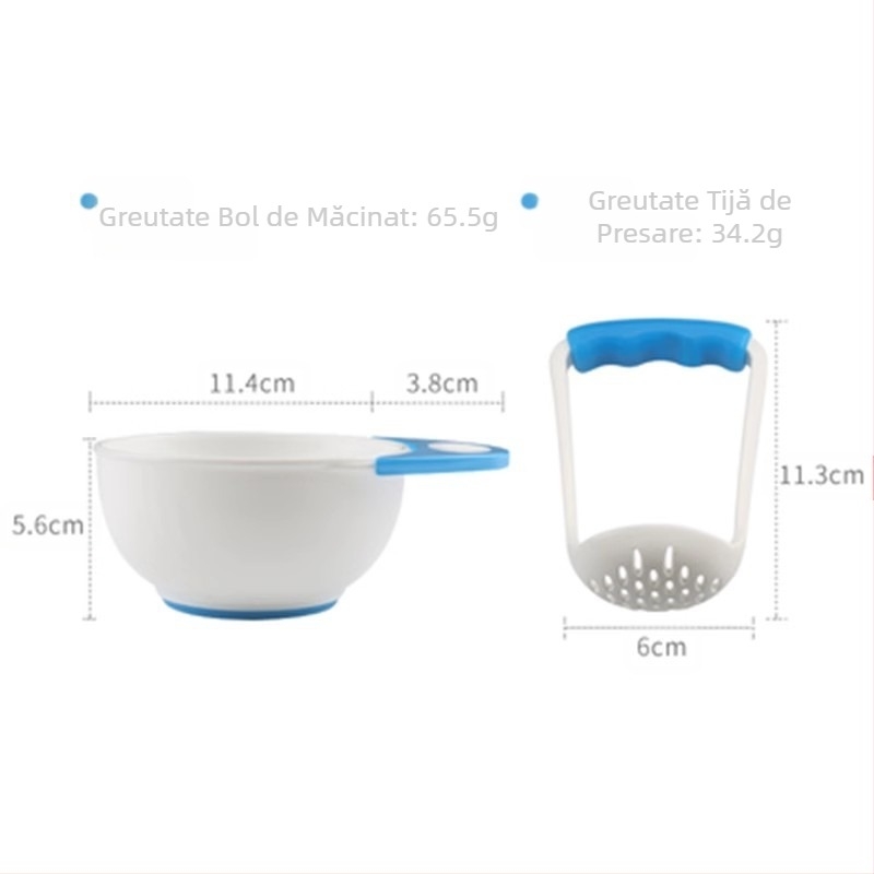 Mașină manuală de tocat suplimente alimentare pentru piure de mere, mașină de tocat suplimente alimentare pentru bebeluși, piure de fructe pentru alimente pentru copii, bol de tocat piure de legume