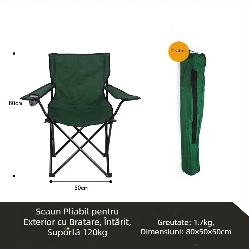 Scaun pliant Chen Mu pentru exterior, cu spătar, pentru pescuit, camping, picnic, plajă, portabil, cu sarcină mare, explozii transfrontaliere
