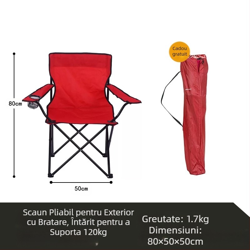 Scaun pliant Chen Mu pentru exterior, cu spătar, pentru pescuit, camping, picnic, plajă, portabil, cu sarcină mare, explozii transfrontaliere