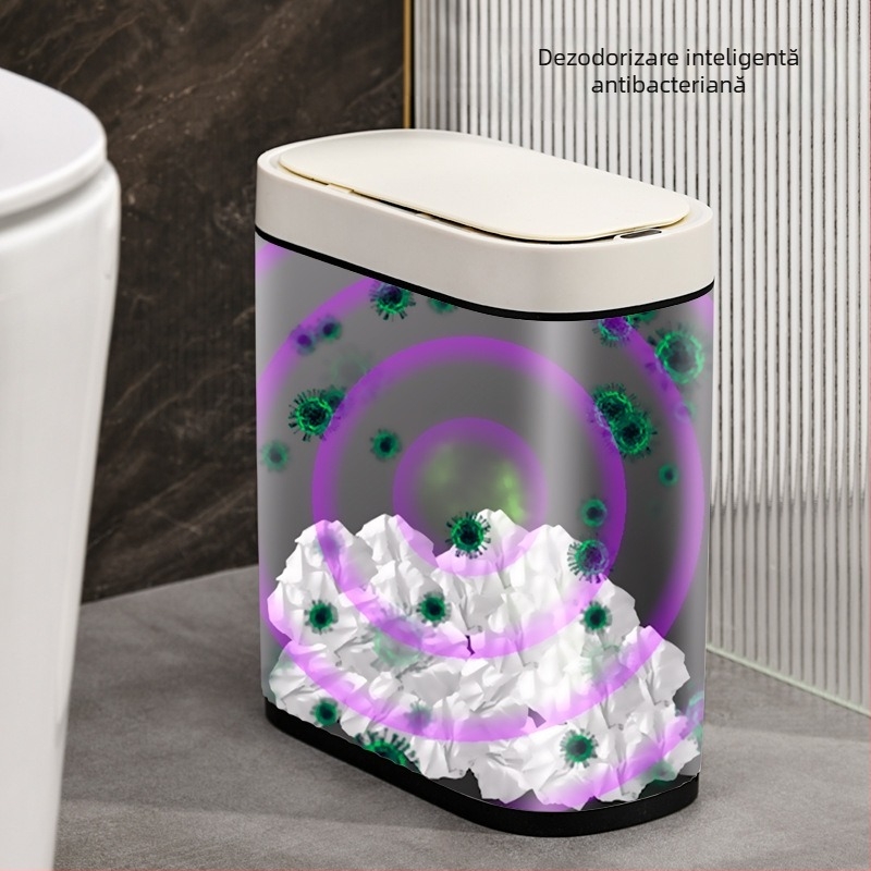 Coș de gunoi inteligent cu inducție în stil japonez, găleată sanitară cu fantă îngustă, coș de gunoi antibacterian inteligent cu deodorant, en-gros