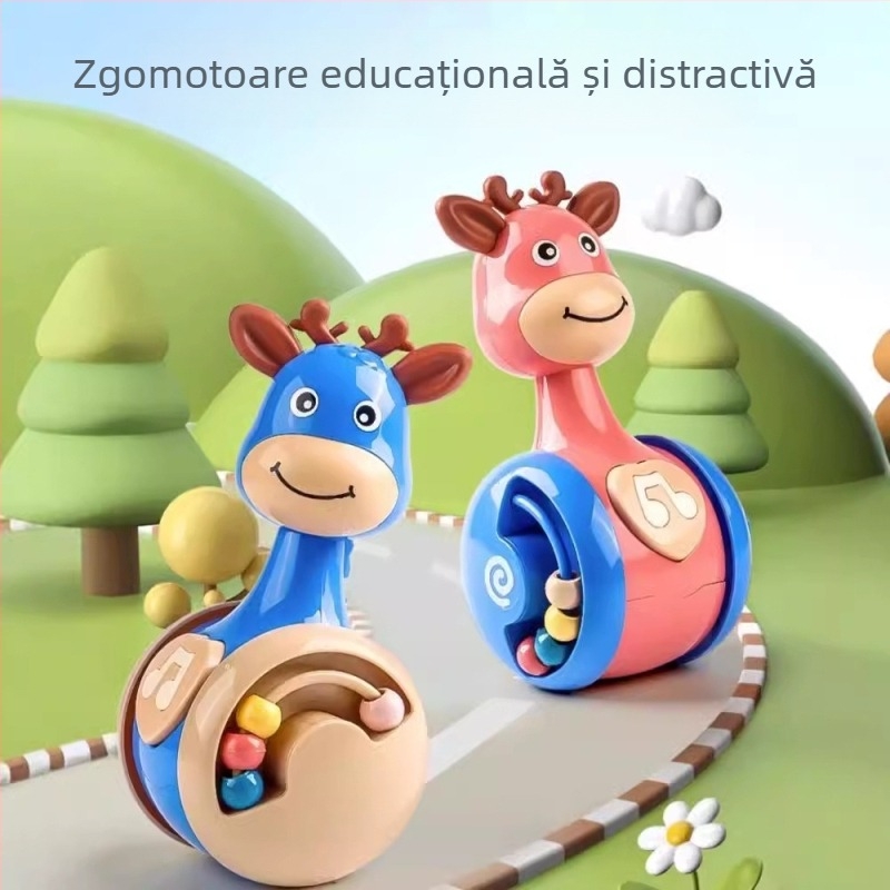 Pahar glisant bej, puzzle confortabil pentru bebeluși, educație timpurie 3-12 luni, jucării pentru bebeluși de 1-3 ani, pentru învățarea mersului de-a bușile