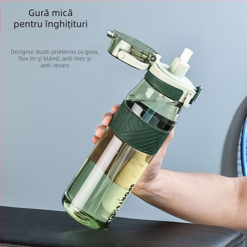 Cană de apă sport de mare capacitate de vară, sticlă de apă de 1000 ml, pentru studenți și bărbați, cană de plastic pentru fitness în aer liber de 600 ml, 1000 ml