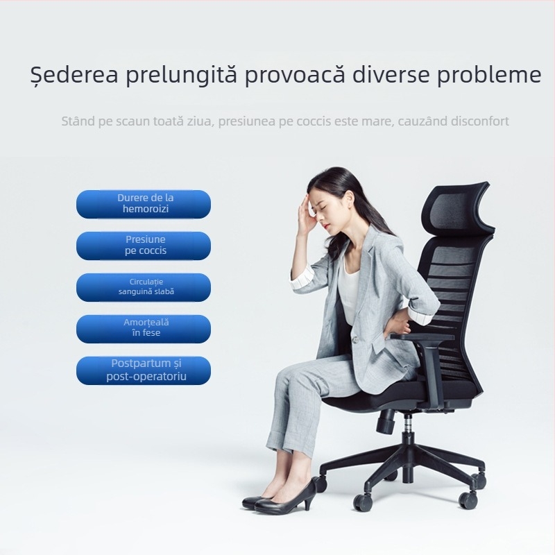 Pernă de birou cu pernă pentru hemoroizi, vânzare directă de pe Amazon, pernă respirabilă goală pentru pârti, pernă explozivă frumoasă pentru șold, coadă și vertebră, pernă pentru gogoși