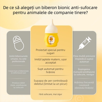Noua sticlă pentru animale de companie, bionic, anti-sufocare, nou-născuți, pui, pui, silicon, sticlă pentru lapte, cântar de băut, consumabile
