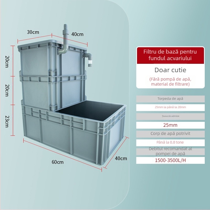 Filtru de fund pentru cutie de rulare, DIY, filtru de fund pentru acvariu, cutie de separare uscată și umedă, filtru de scurgere, sifon, filtru de fund combinat pentru pești