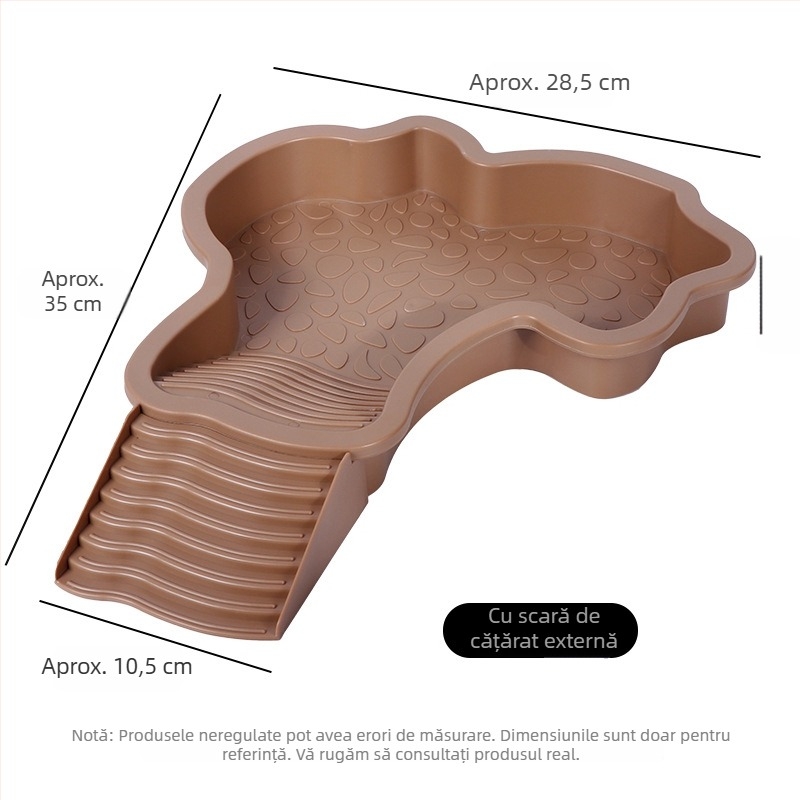 Bazin de baie pentru broaște țestoase semi-acvatice, broaște țestoase cu scoarță galbenă, broaște țestoase de hrănire, platformă de plimbare, bazin pentru broaște țestoase terestre și acvatice cu dublă utilizare, cutie de baie anti-cădere pentru broaște țe