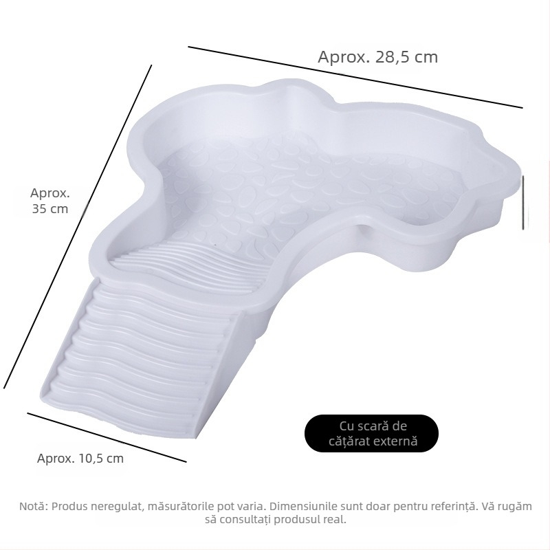 Bazin de baie pentru broaște țestoase semi-acvatice, broaște țestoase cu scoarță galbenă, broaște țestoase de hrănire, platformă de plimbare, bazin pentru broaște țestoase terestre și acvatice cu dublă utilizare, cutie de baie anti-cădere pentru broaște țe