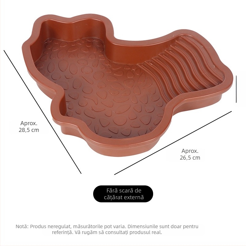 Bazin de baie pentru broaște țestoase semi-acvatice, broaște țestoase cu scoarță galbenă, broaște țestoase de hrănire, platformă de plimbare, bazin pentru broaște țestoase terestre și acvatice cu dublă utilizare, cutie de baie anti-cădere pentru broaște țe