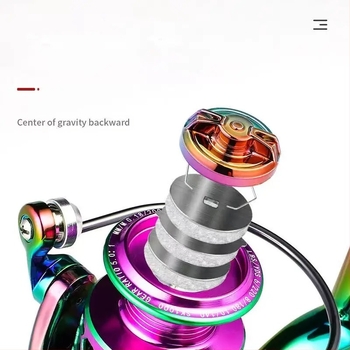 Luya Roată de pescuit metalică colorată 1000-6000 Roată de pescuit de la distanță, fără gol, roată de pescuit neagră 5.0 de mare viteză