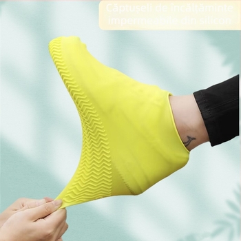 Silicon pantof husă pentru bărbați și femei anti-alunecare rezistentă la uzură impermeabilă pantof husă îngroșată călătorie în aer liber impermeabilă pantof husă de ploaie pantof husă en-gros