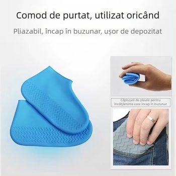 Silicon pantof husă pentru bărbați și femei anti-alunecare rezistentă la uzură impermeabilă pantof husă îngroșată călătorie în aer liber impermeabilă pantof husă de ploaie pantof husă en-gros