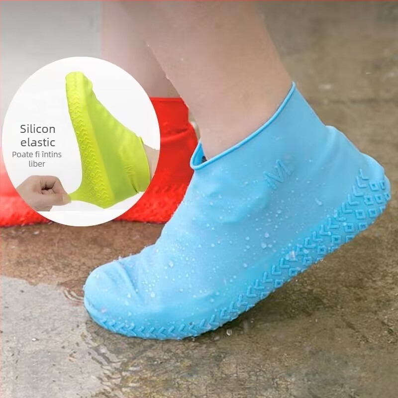Silicon pantof husă pentru bărbați și femei anti-alunecare rezistentă la uzură impermeabilă pantof husă îngroșată călătorie în aer liber impermeabilă pantof husă de ploaie pantof husă en-gros